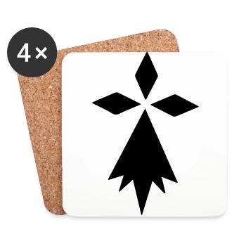 Symbole Bretagne - Dessous de verre (lot de 4) - blanc - Devant