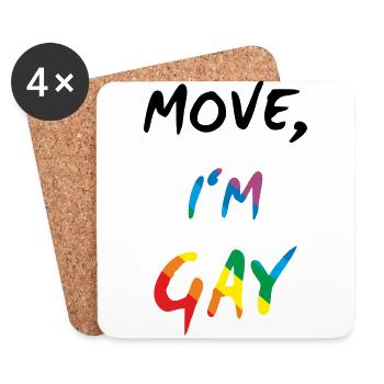 Move, I'm Gay - Gay Pride - Untersetzer (4er-Set) - Weiß - Vorne