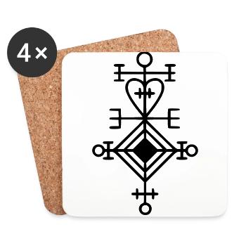 Love rune - Astarstafur - Coasters (set of 4) - white - Front