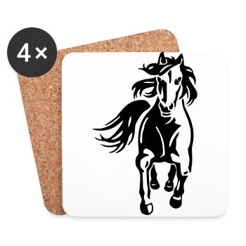 Print the T-shirt with a horse - Coasters (set of 4) - white - Front