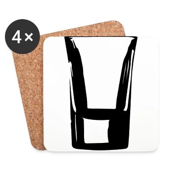 Shot glass - Coasters (set of 4) - white - Front
