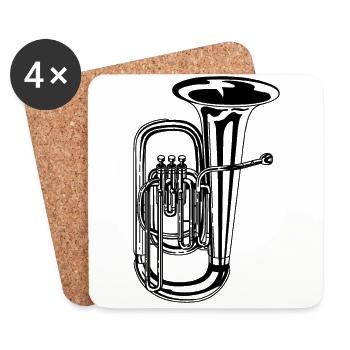 Tuba brass band brass music | Jack Joblin Music - Coasters (set of 4) - white - Front