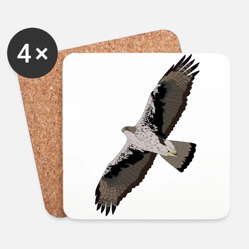 Adler von Bonelli - Untersetzer (4er-Set) - Weiß