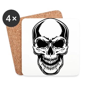Skull - Coasters (set of 4) - white - Front