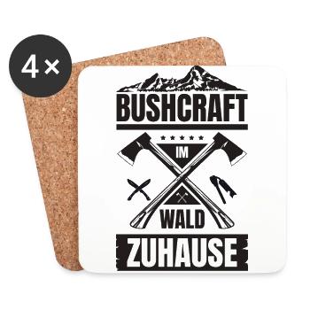 Bushcraft - Untersetzer (4er-Set) - Weiß - Vorne