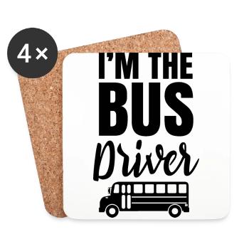 Ich Bin Der Busfahrer Bus Buslenker Beruf - Untersetzer (4er-Set) - Weiß - Vorne