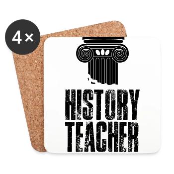 Professeur d’histoire Professeur d’histoire Historien - Dessous de verre (lot de 4) - blanc - Devant