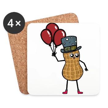 Peanut Birthday Gift Balloons Enfants - Dessous de verre (lot de 4) - blanc - Devant