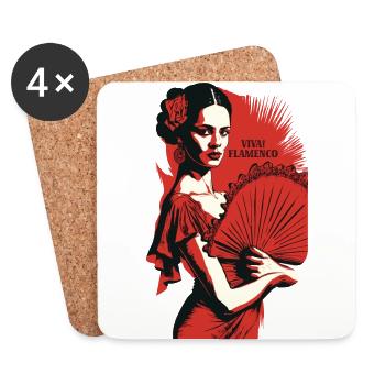VIVA! FLAMENCO - Untersetzer (4er-Set) - Weiß - Vorne
