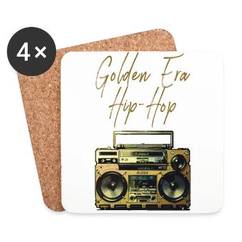 Hip-Hop der Goldenen Ära - Untersetzer (4er-Set) - Weiß - Vorne