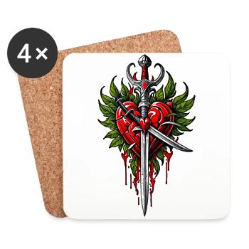 Brave hearts - Coasters (set of 4) - white - Front