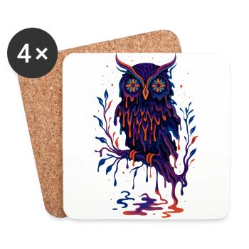 Melting Midnight Owl - Coasters (set of 4) - white - Front