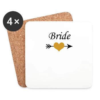 Bride | Wedding | Hochzeit | Braut - Untersetzer (4er-Set) - Weiß - Vorne