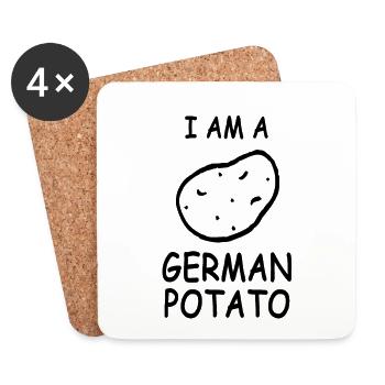 I am a german potato | German potato - Coasters (set of 4) - white - Front