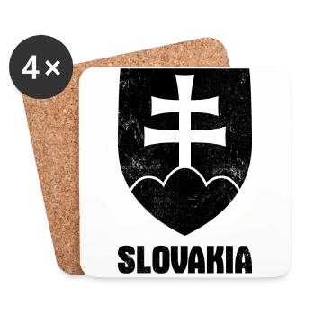Slovakia Coat of arms Europe Slovak - Coasters (set of 4) - white - Front