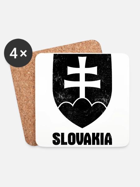 Slowakia Slowakei Wappen Europa Slowakisch - Untersetzer (4er-Set) - Weiß