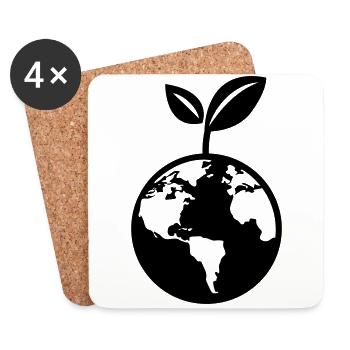 Planet Erde - Untersetzer (4er-Set) - Weiß - Vorne