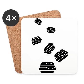 Burger Icon Silhouette - Untersetzer (4er-Set) - Weiß - Vorne