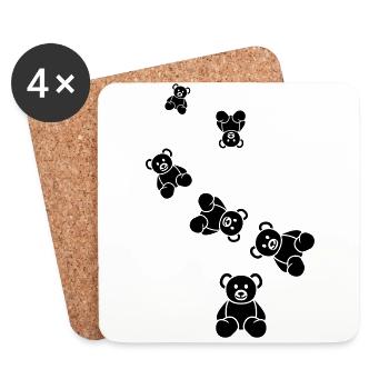 Teddy bear bear - Coasters (set of 4) - white - Front