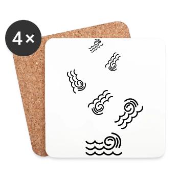 Icône d’onde - Dessous de verre (lot de 4) - blanc - Devant