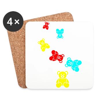Teddy bear bear - Coasters (set of 4) - white - Front