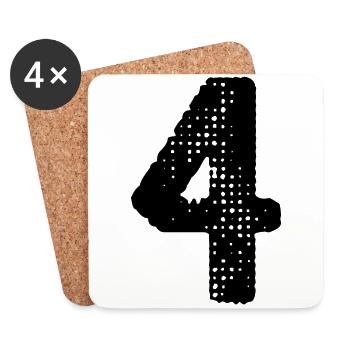 Maillot numéro 4 - Dessous de verre (lot de 4) - blanc - Devant