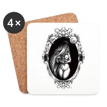 Lady in the Long Black Veil - Coasters (set of 4) - white - Front