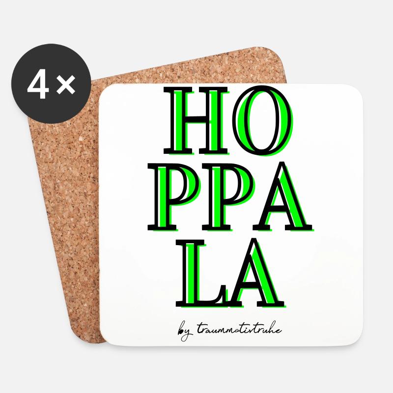 HOPPALA by Traummotivtruhe - Untersetzer (4er-Set) - Weiß