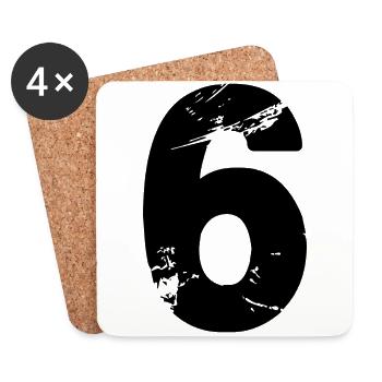 Maillot numéro 6 - Dessous de verre (lot de 4) - blanc - Devant
