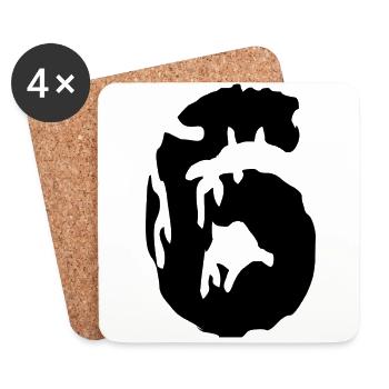 Maillot 6 numéros - Dessous de verre (lot de 4) - blanc - Devant