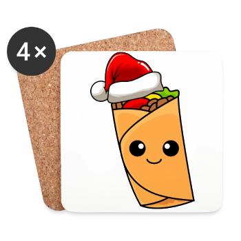 Burrito Christmas Comic Xmas - Coasters (set of 4) - white - Front