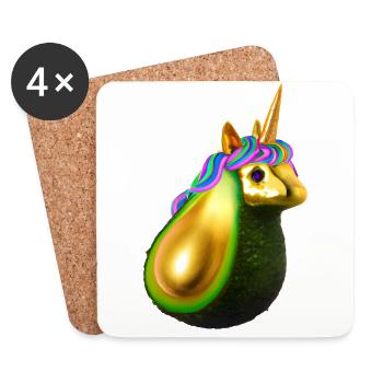 Happy Unicorn Avocat - Dessous de verre (lot de 4) - blanc - Devant