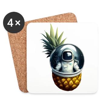 Astronaut in pineapple - Coasters (set of 4) - white - Front