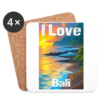 I love Bali - Coasters (set of 4) - white - Front