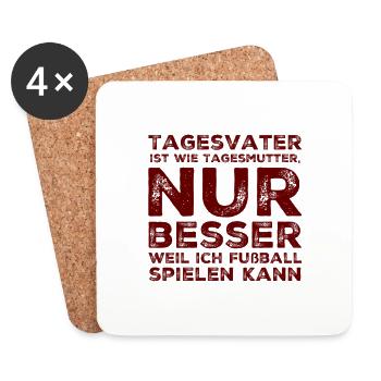 Tagesvater Geschenk Geschenkidee - Untersetzer (4er-Set) - Weiß - Vorne