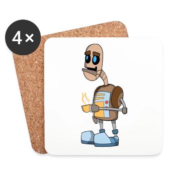 Robot - Coasters (set of 4) - white - Front