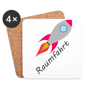 Rakete Rocket Raumfahrt - Untersetzer (4er-Set) - Weiß - Vorne