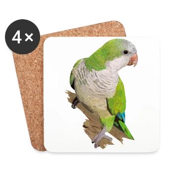 Argentine Parakeet - Coasters (set of 4) - white - Front