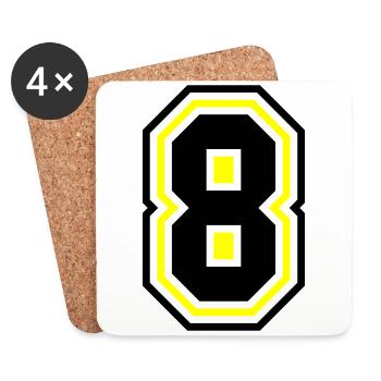 8 nombre symbole - Dessous de verre (lot de 4) - blanc - Devant