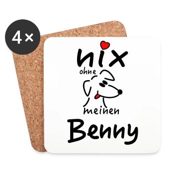 Nicht's ohne Hund Benny - Untersetzer (4er-Set) - Weiß - Vorne