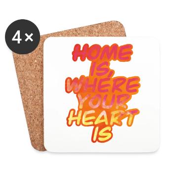 Home is, where your heart is - Untersetzer (4er-Set) - Weiß - Vorne
