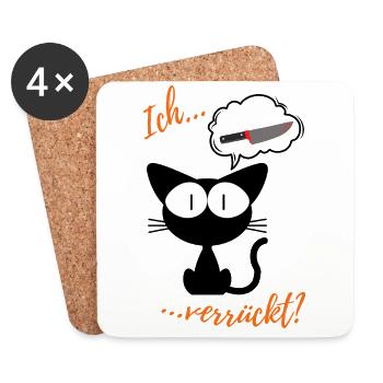 Verrückt? Ich? - Untersetzer (4er-Set) - Weiß - Vorne