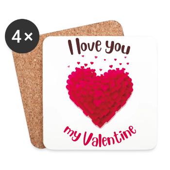 I love you my valentine - Untersetzer (4er-Set) - Weiß - Vorne