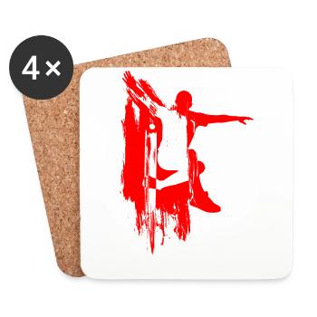 Footbag Hacky Sack Rouge - Dessous de verre (lot de 4) - blanc - Devant