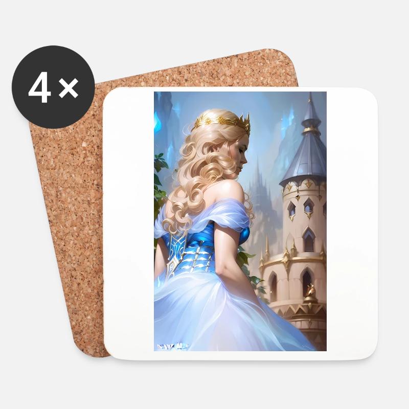 Prinzessin - Untersetzer (4er-Set) - Weiß