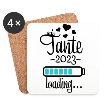tante 2023 is loading - Untersetzer (4er-Set) - Weiß - Vorne