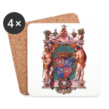 Wappen Polens und Litauens aus dem Jahr 1571 - Untersetzer (4er-Set) - Weiß - Vorne