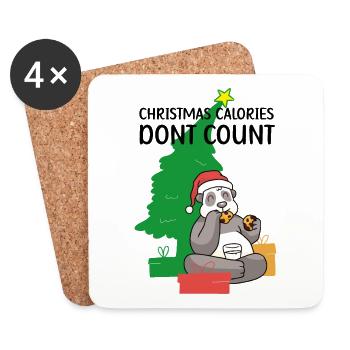 Christmas calories dont count, weihnachten - Untersetzer (4er-Set) - Weiß - Vorne