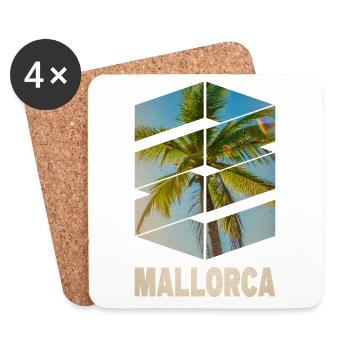 Mallorca Sommer Sonne Strand Meer Palmen Party - Untersetzer (4er-Set) - Weiß - Vorne