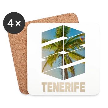 Tenerife Tenerife Summer Sun Beach Sea Palm Trees - Coasters (set of 4) - white - Front